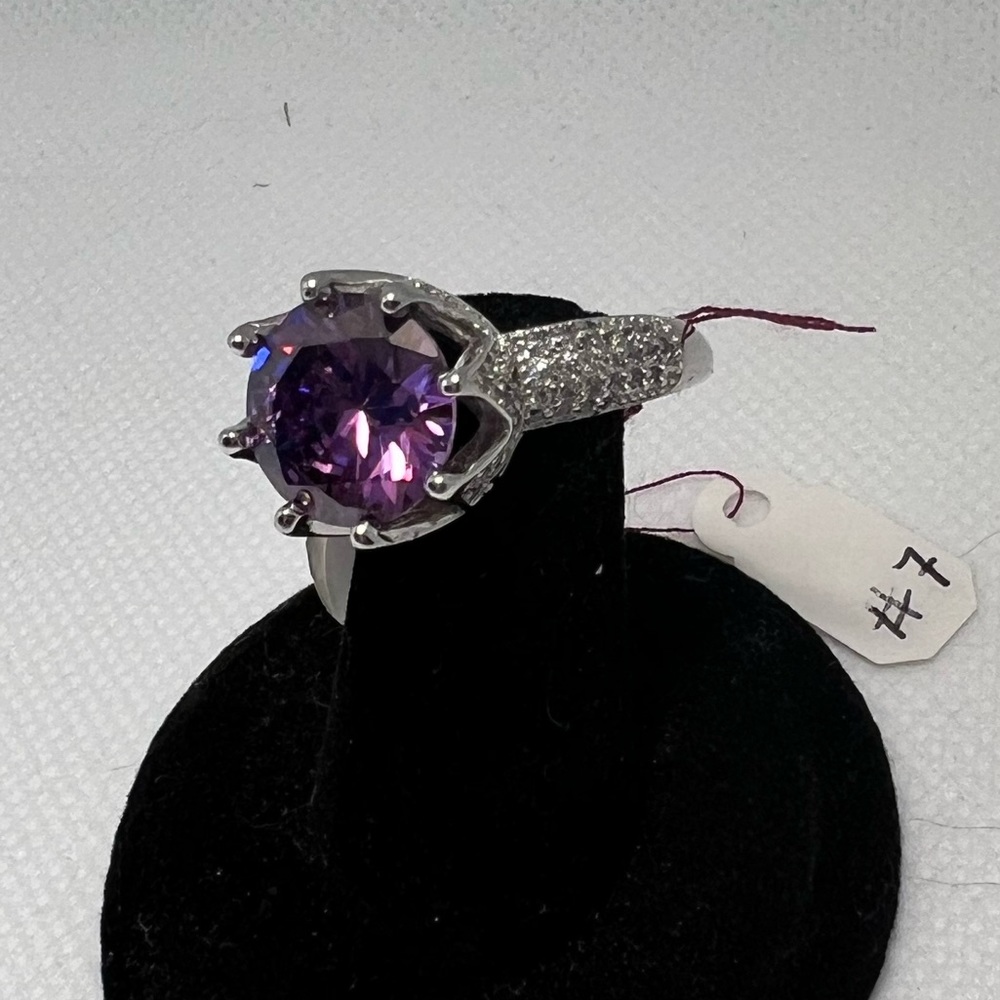 Purple Rhinestone Ring - Picture 2 of 5
